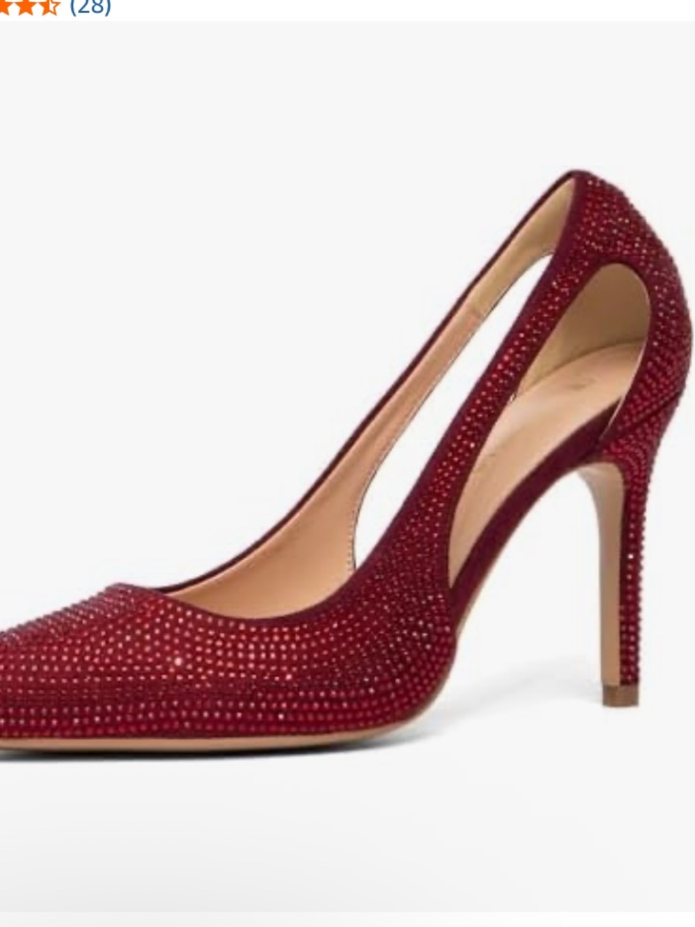 NWT Red Crystal Embellished Pointed-Toe Stiletto 10.5